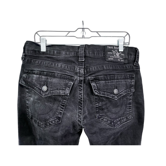 True Religion Ricky Straight Leg Flap Pocket Denim Jeans Size 32x31 Embroidered - Picture 5 of 6